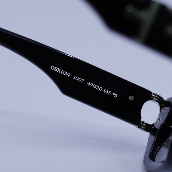 Off-White OERI124 FILLMORE 1007 Sunglasses Black Rectangle Frame, Grey Lenses - Picture 9 of 12